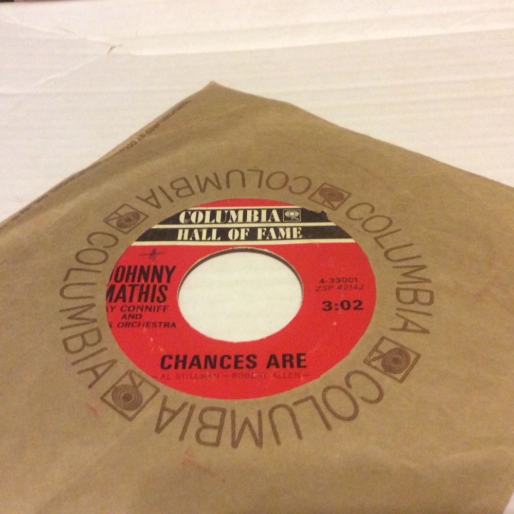 JOHNNY MATHIS 45 RPM RECORD